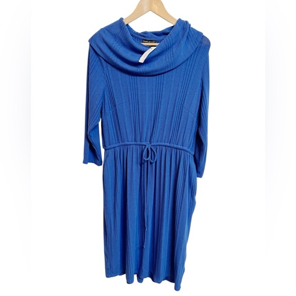 Lane Bryant Cowl-Neck Fit & Flare Knit Dress Blue Size 14/16 1X NWT - Picture 2 of 10